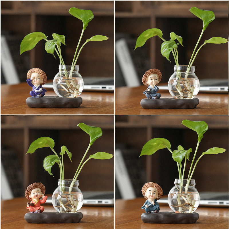 Green Radish Hydroponic Plant Pots And Utensils Transparent Desk Decorations Home Furnishings